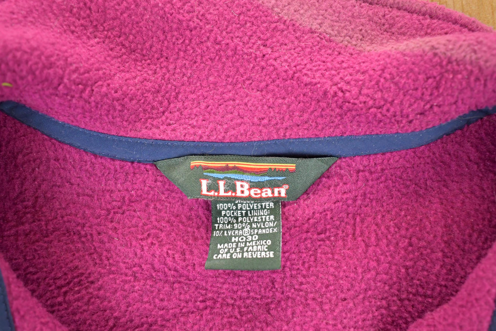 Vintage 1990s LL Bean Fleece Outdoorsman Sweater Women's L / 90s Winter Sweatshirt / Fleece Hiking Zip up