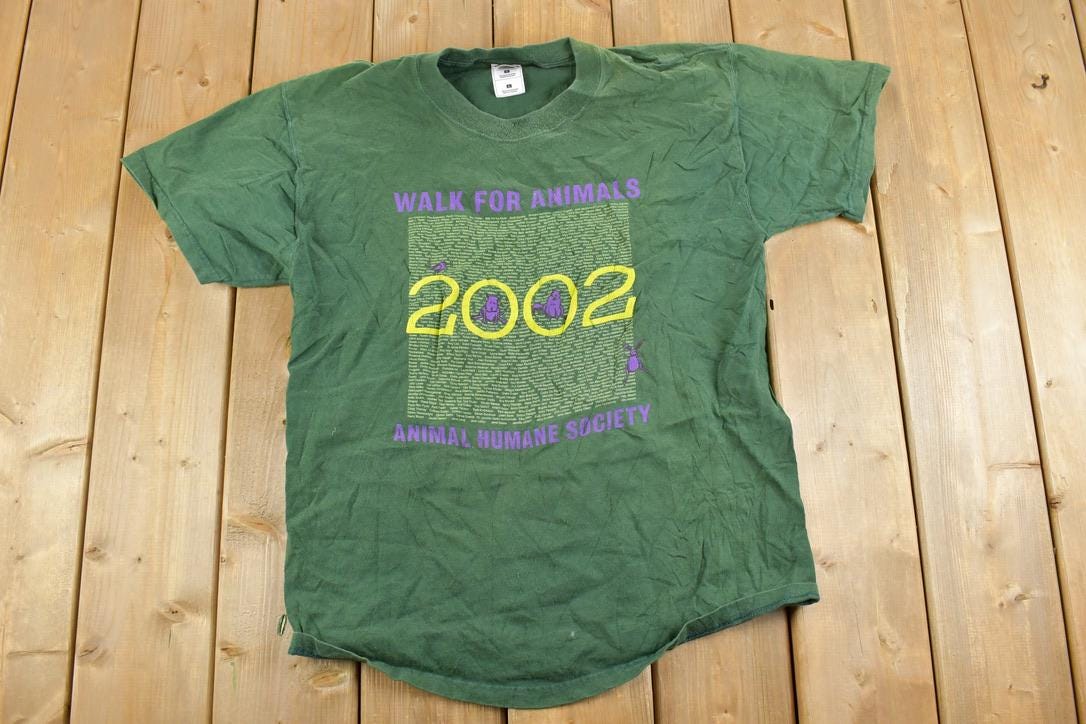 Vintage 2002 Walk For Animals Souvenir T-Shirt