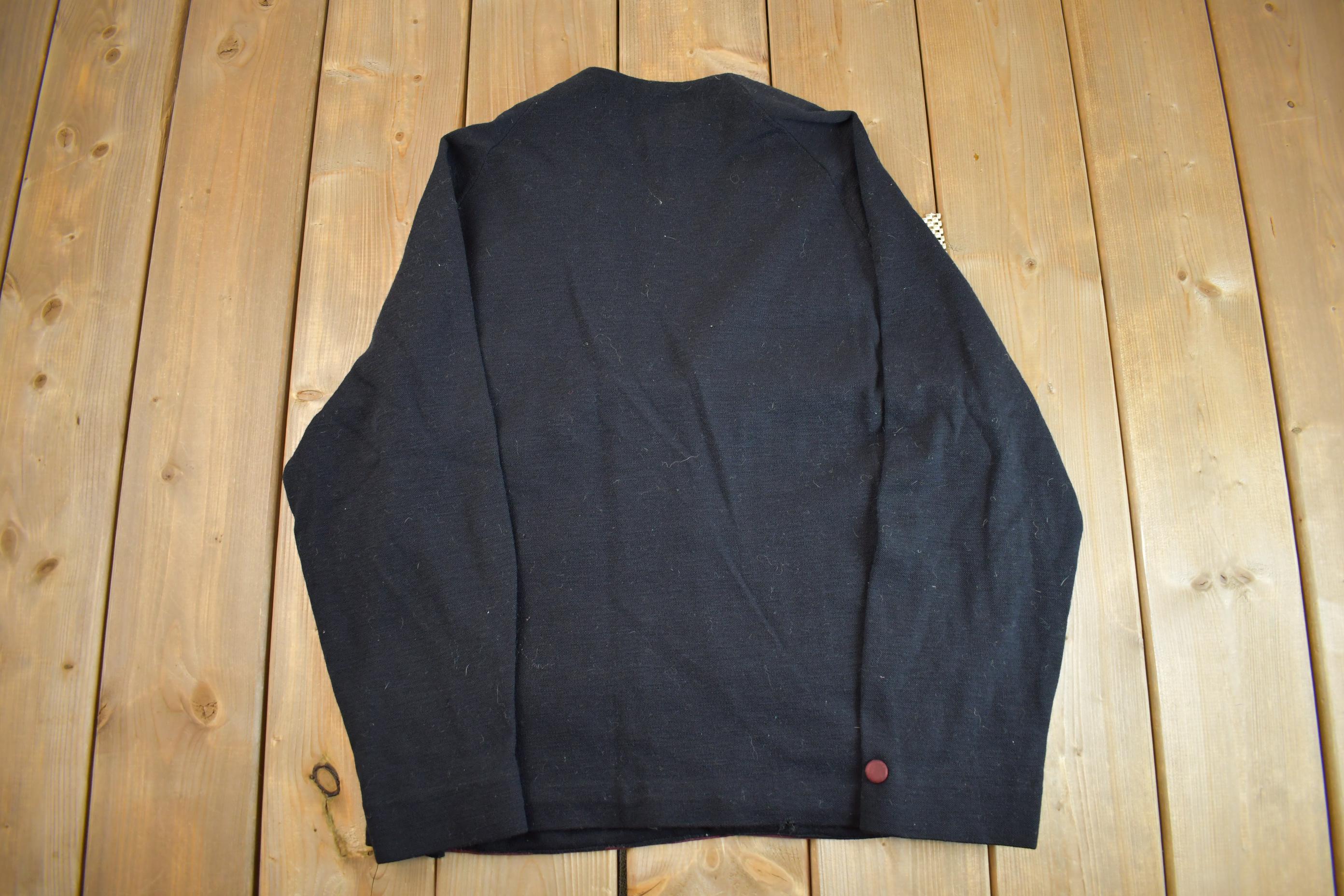 Vintage 1990s 100% Wool Knit Cardigan Sweater