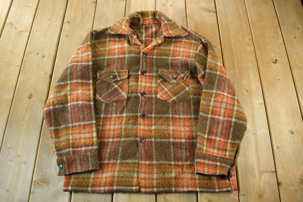 True Vintage 1960s Wool Flannel Button Up Shirt Jacket