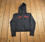 Vintage 1990s Polo Jeans Embroidered Zip Up Hoodie Made In USA