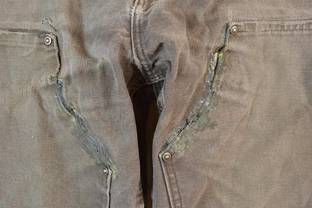 Vintage 1990s Carhartt Double Knee Riveted Denim Work Pants Size 32 x 32