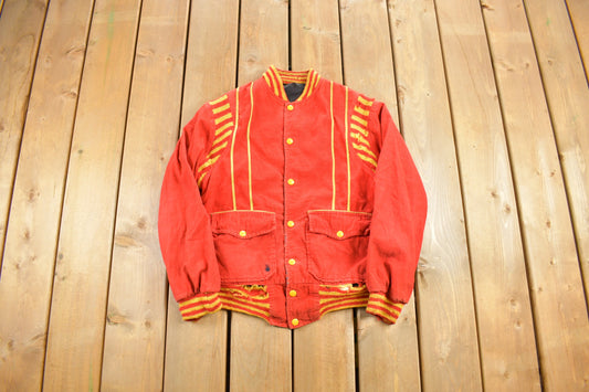 Vintage 1960s Corduroy Varsity Jacket / Athleisure Sportswear / Streetwear Fashion / Distressed / Ripped / Retro Jacket