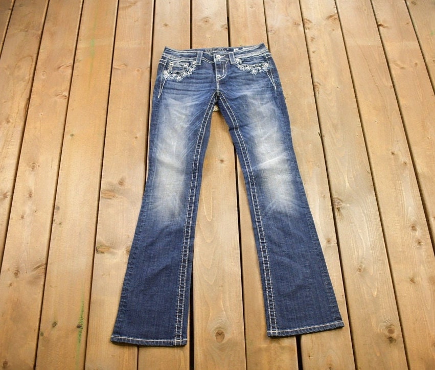Vintage Y2K Miss Me Bedazzled Low Rise Jeans Size 26x31