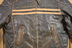 Vintage 1980s Green Coast Cafe Racer Leather Jacket