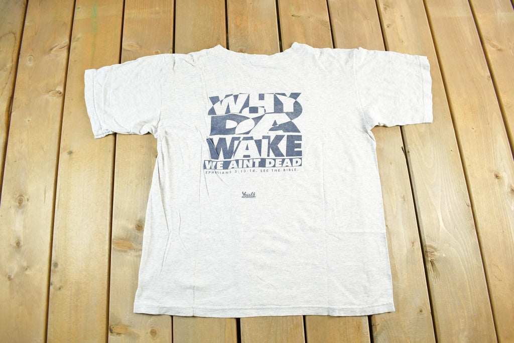 Vintage 1990s Jesus Christ Wide Awake Graphic T-Shirt Men's Medium
