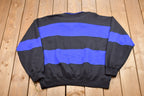 Vintage 1990s Grenadier Collared Big Stripes Sweatshirt
