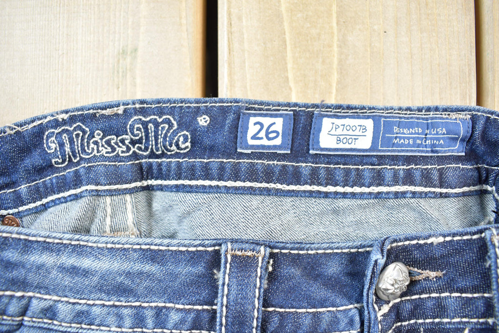 Vintage Y2K Miss Me Bedazzled Low Rise Jeans Size 26x32