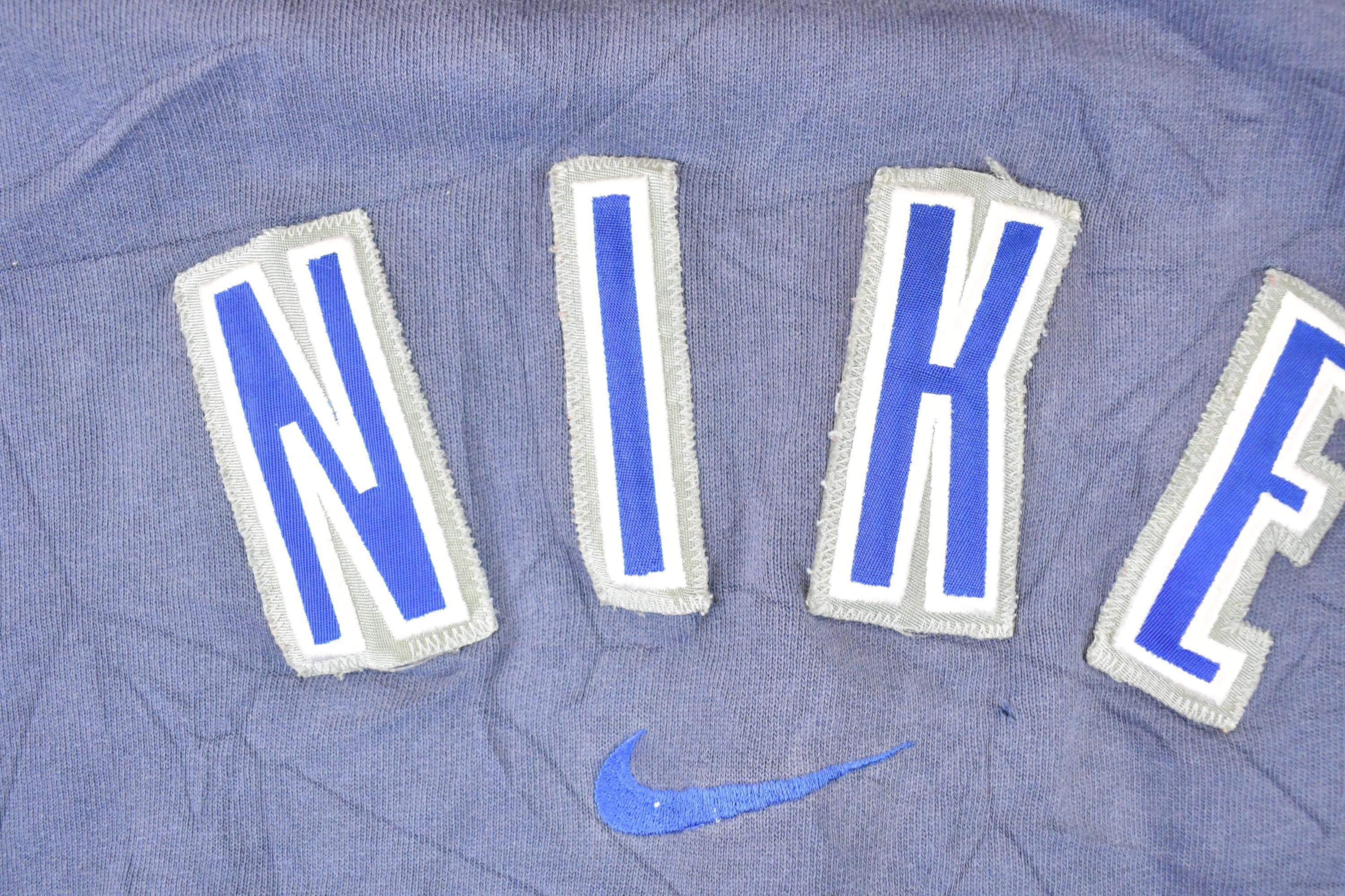 Vintage 1990s Nike Embroidered Mini Swoosh Hoodie Sweatshirt Men's S