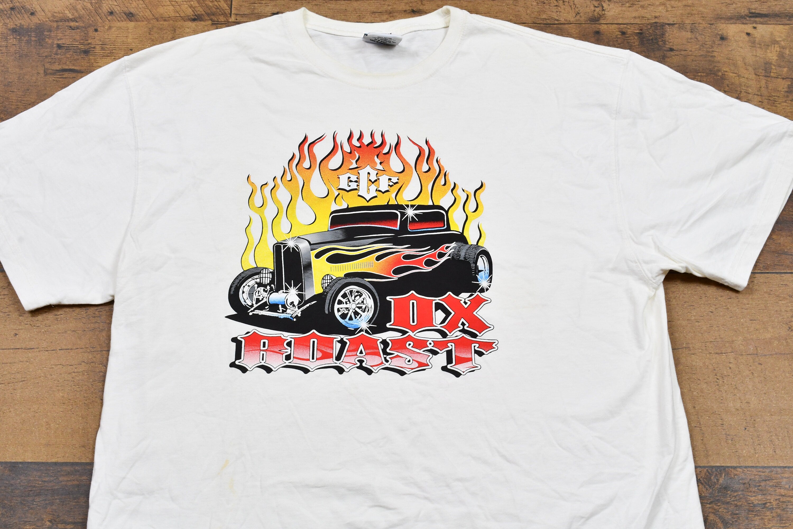 Vintage 1990s GCF Ox Roast Vintage Hot Rod T-Shirt