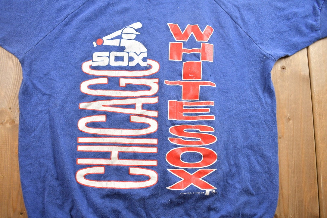 Vintage 1989 Raglan Chicago White Sox MLB graphic T Shirt