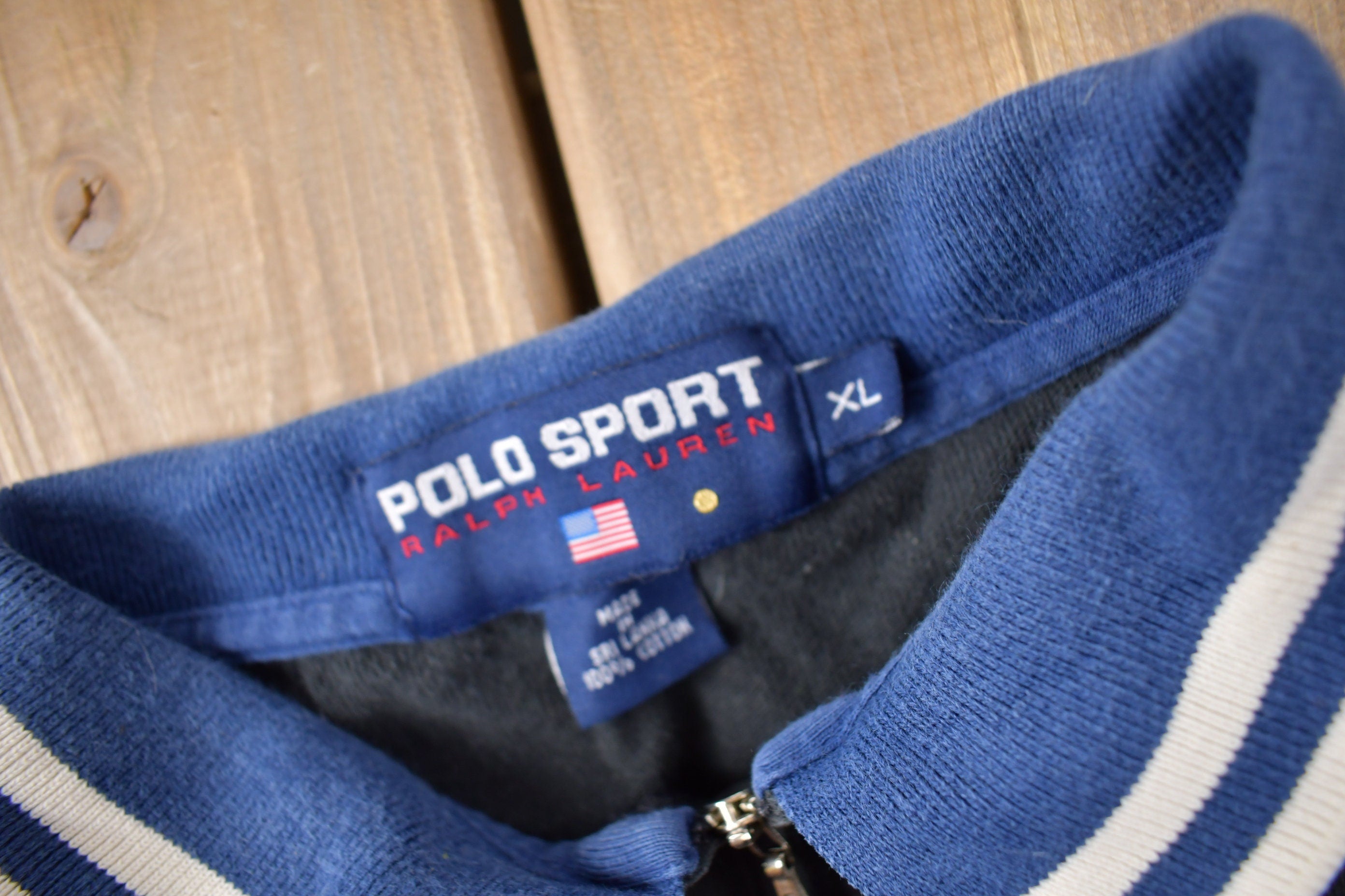 Vintage 1990s Polo Sport Quarter Zip Short Sleeve Sweatshirt