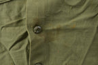 Vintage 1970s Army Military Green Button Up Shirt