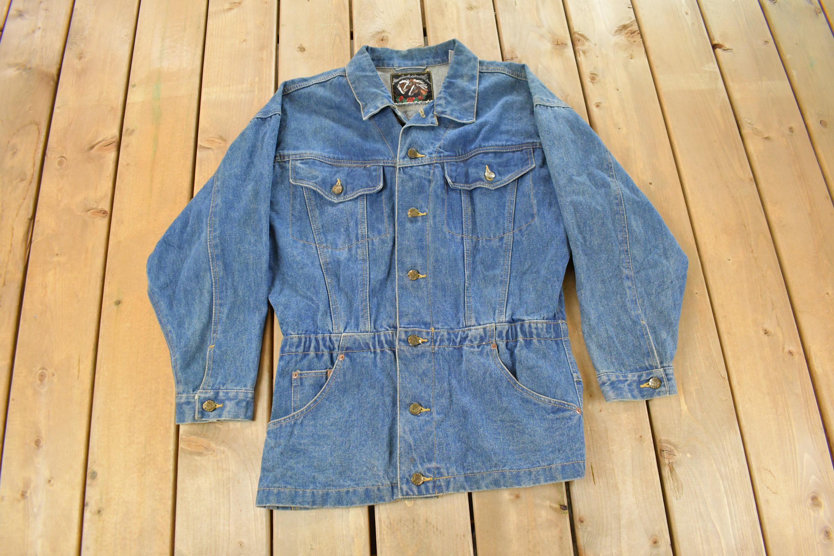 Vintage 1990s American Beauties Denim Jean Jacket Women's Large