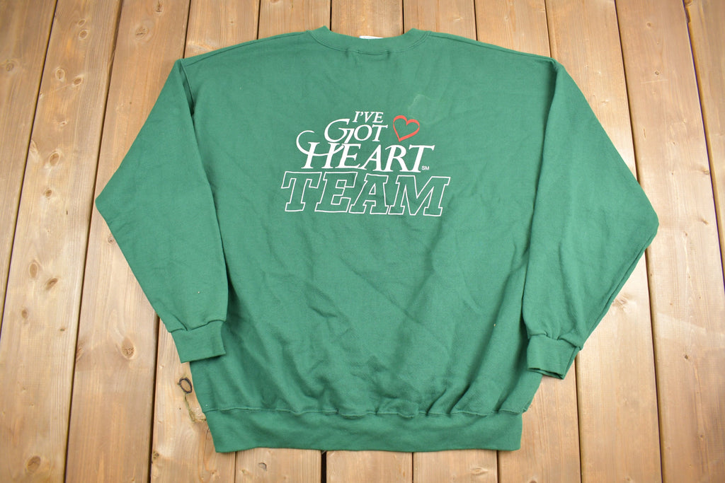 Vintage 1990s I've Got Heart Team Graphic Crewneck Sweatshirt  90s Crewneck  Made In USA  Essential  Streetwear  90s