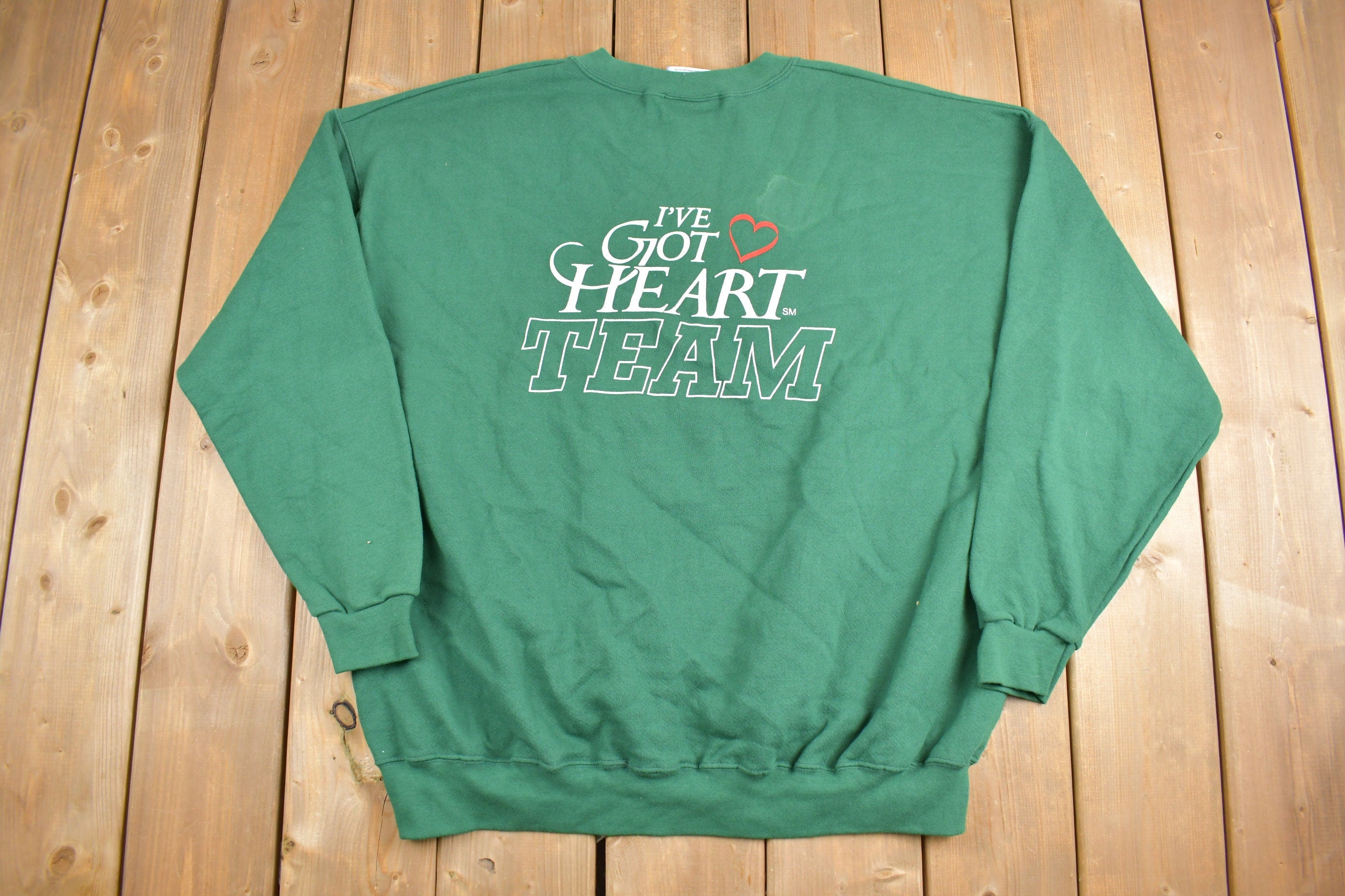 Vintage 1990s I've Got Heart Team Graphic Crewneck Sweatshirt  90s Crewneck  Made In USA  Essential  Streetwear  90s