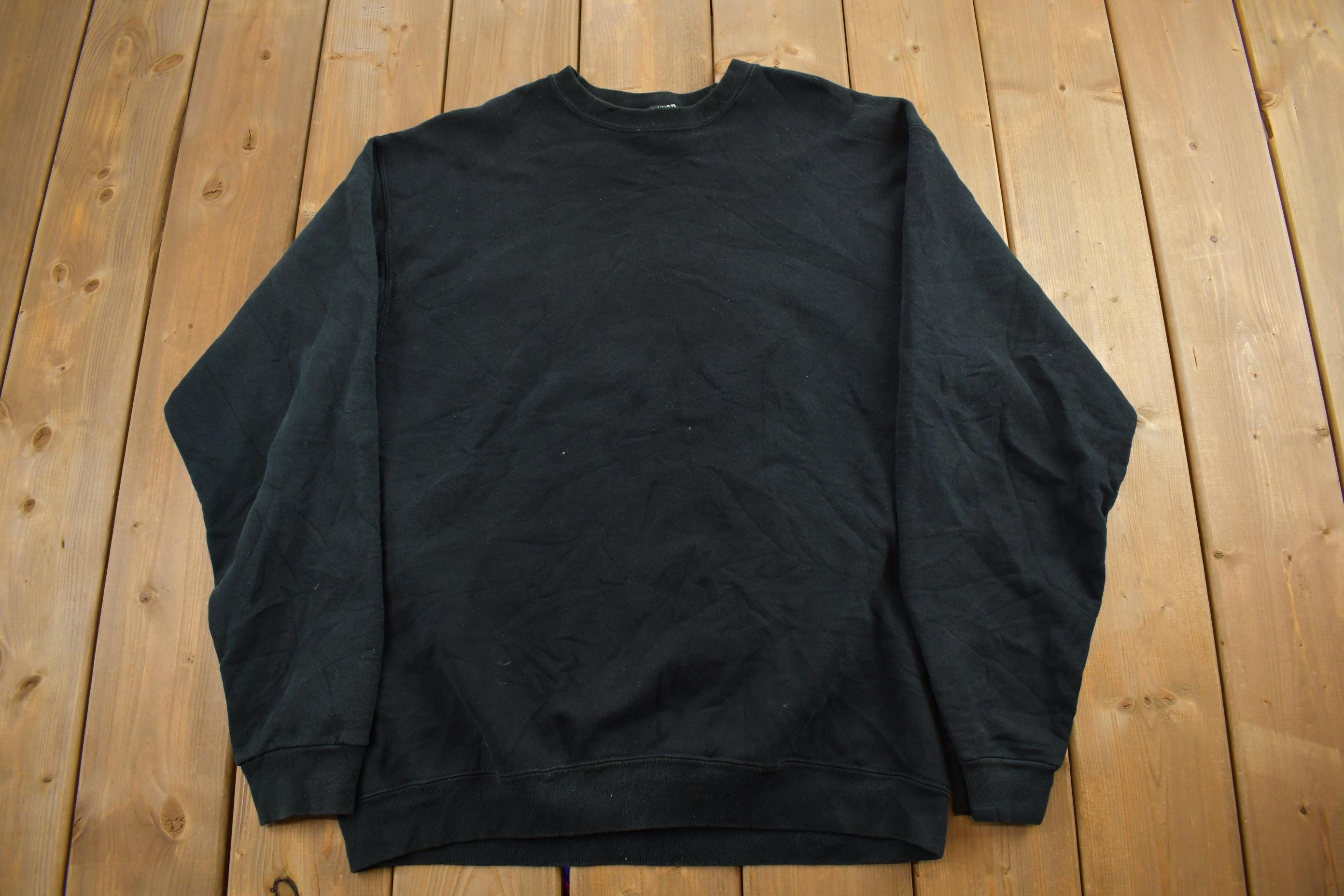 Vintage 1990s Blank Black Crewneck Sweatshirt