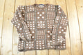 Vintage 1990s Crazy Horse Knit Abstract Pattern Crewneck Sweater Mens L