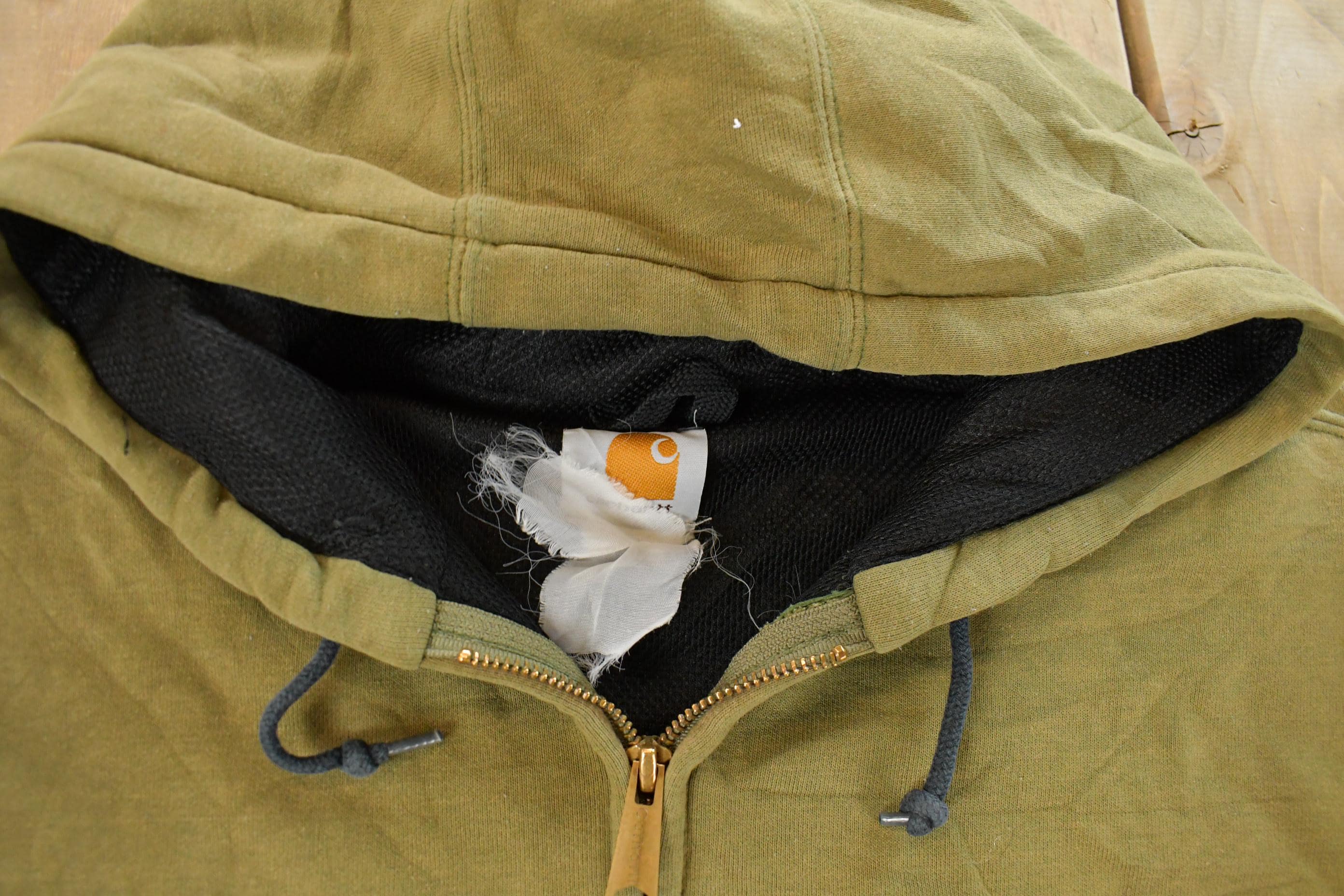 Vintage 1990s Carhartt Lined Full Zip Hoodie Sweatshirt Men's 2XL