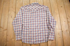 Vintage 1990s Wrangler Plaid Western Style Button Up Rodeo Shirt- Large