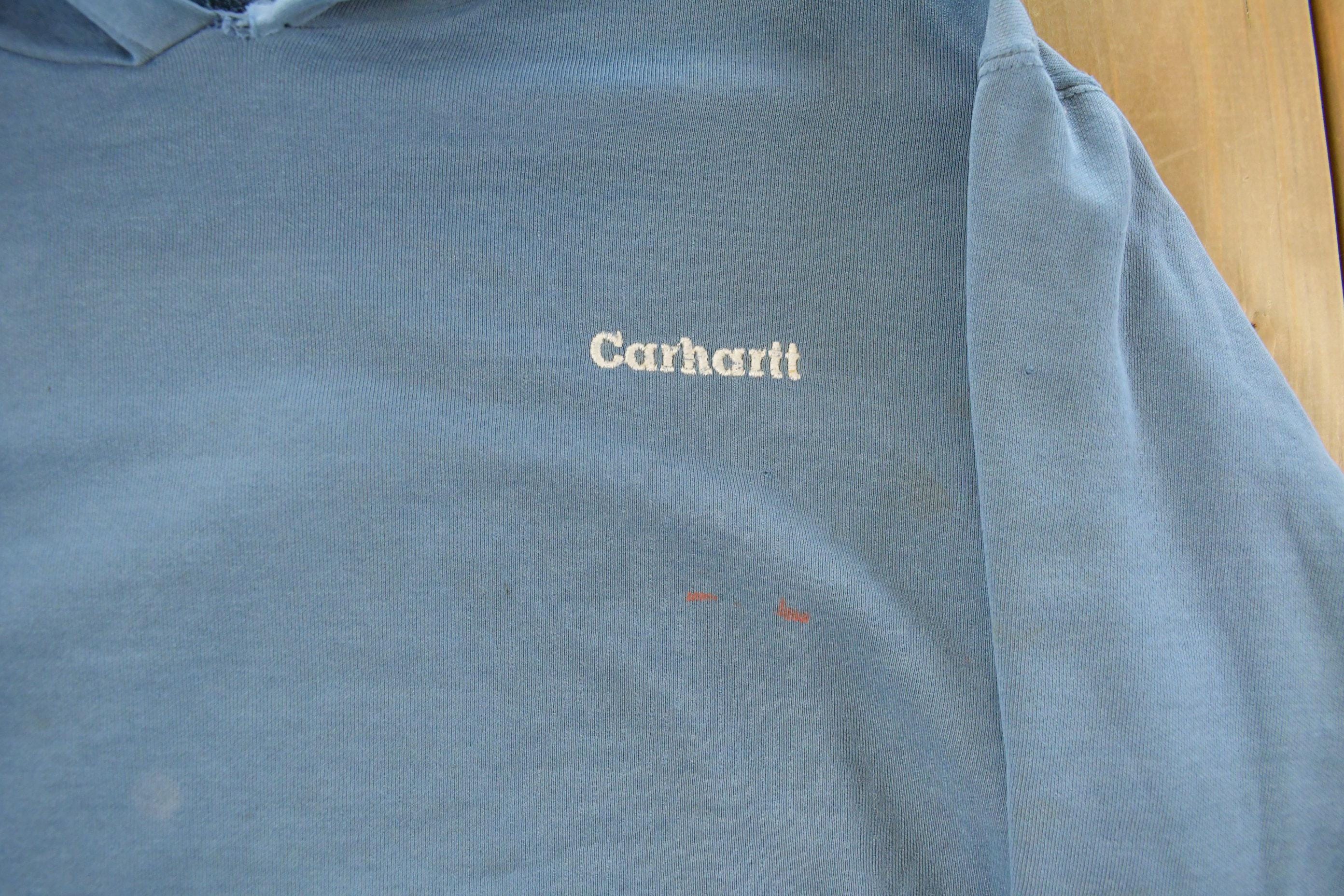 Vintage 1990s Distressed Thrashed Carhartt Hoodie Sweatshirt Men's XL  Workwear  Streetwear  Vintage Carhartt