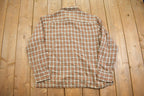 Vintage 1980s Arrow Plaid Flannel Button Up Shirt - Large