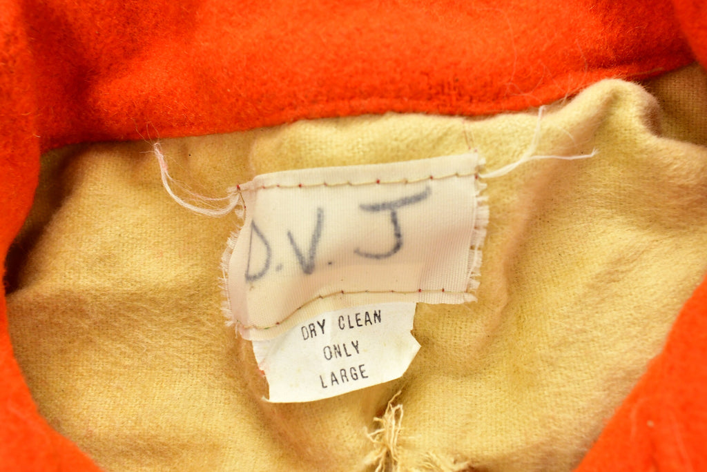Vintage 1950s Distressed Orange Full Zip Jacket