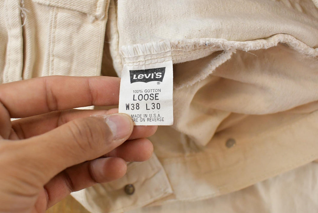 Vintage 1990s Levi's Gold Tab 545 Loose Fit Denim Jeans Men's 37 x 30 / 90s Denim / White Denim / Streetwear / Made in USA