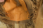 Vintage 1970s Leather Western Fringe Jacket Made In USA