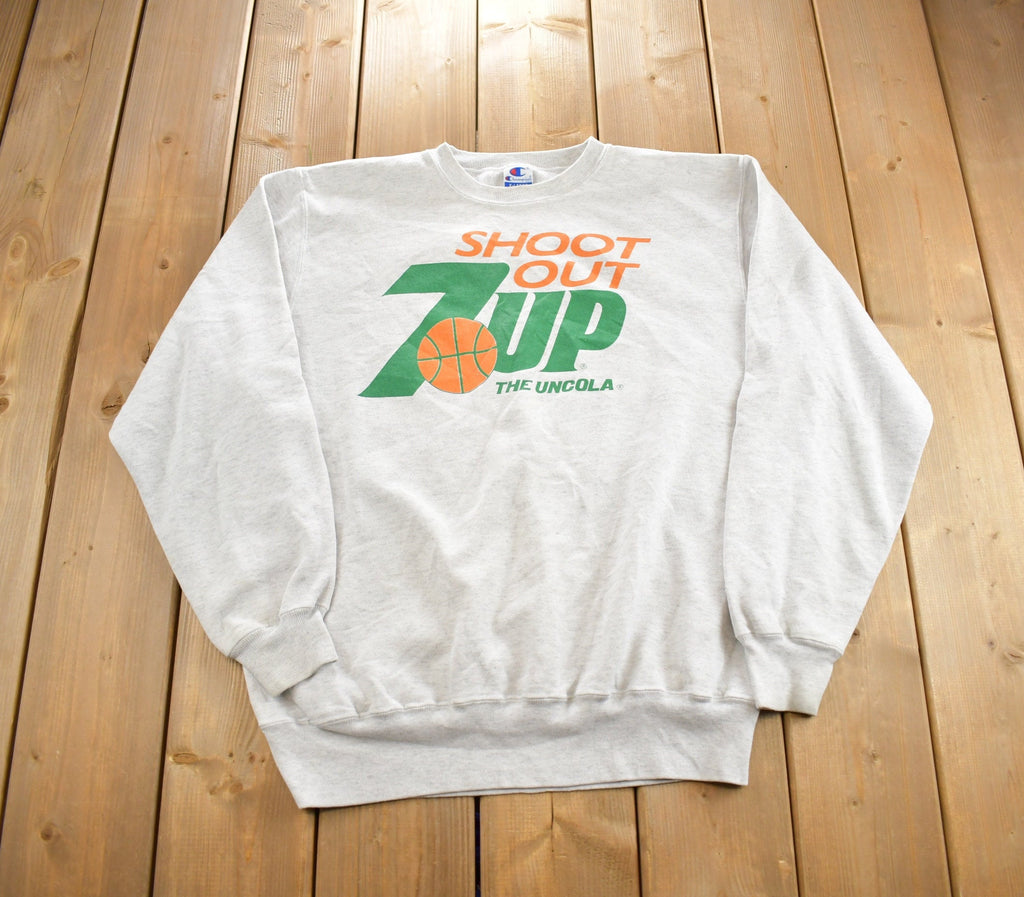 Vintage 1990s 7up Shoot Out Champion Crewneck Sweatshirt Made In USA