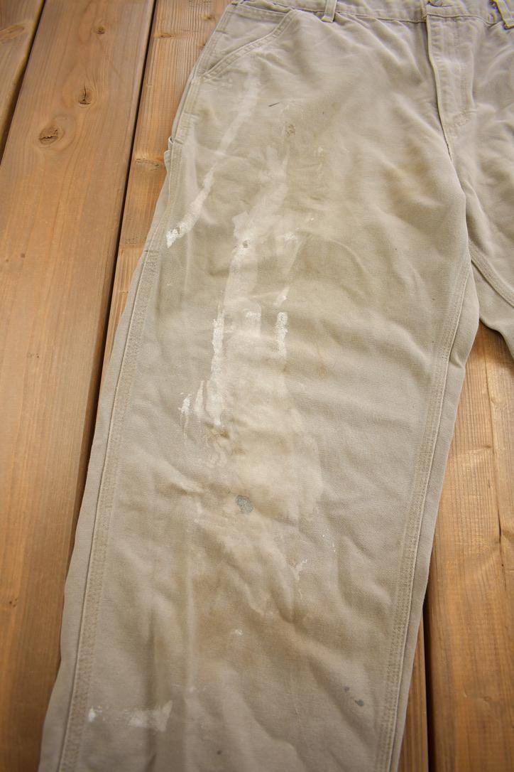 Vintage 1990s Carhartt Distressed Dungaree Fit Work Pants Size 36x30
