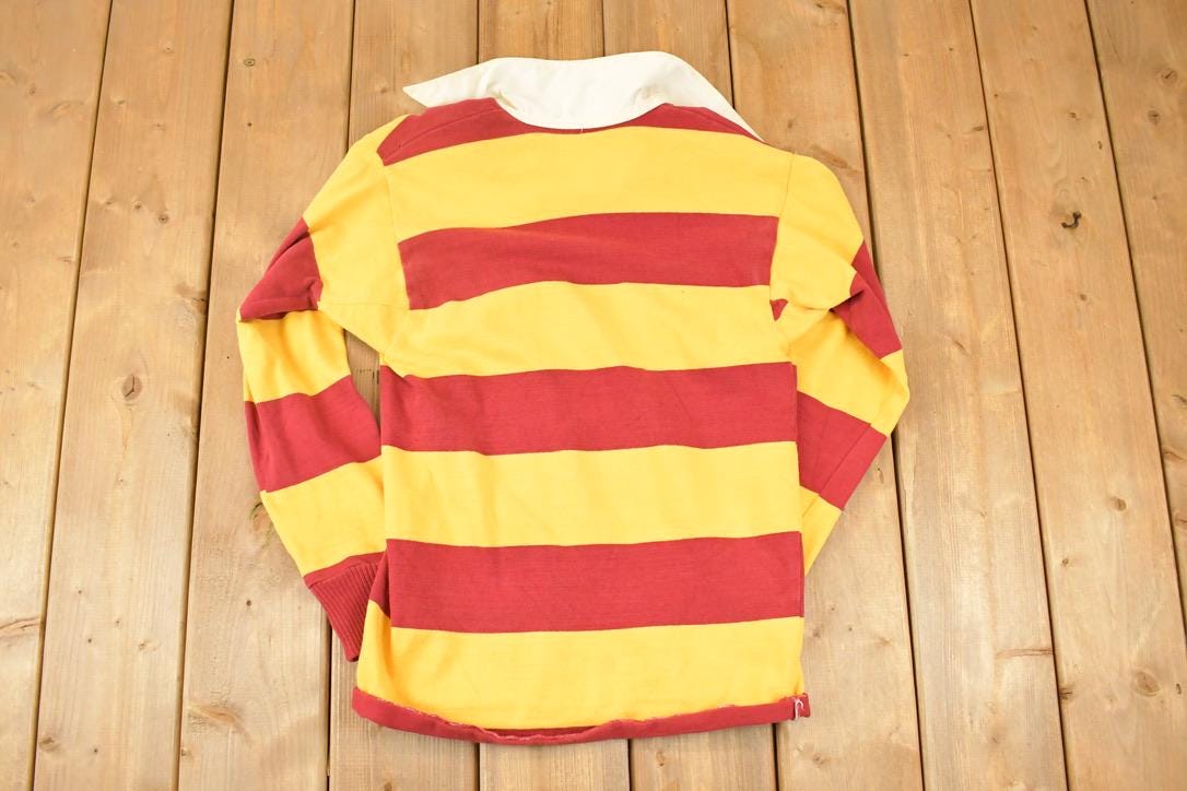 Vintage 1980s Dehen Portland Quarter Button Rugby Shirt Men's S