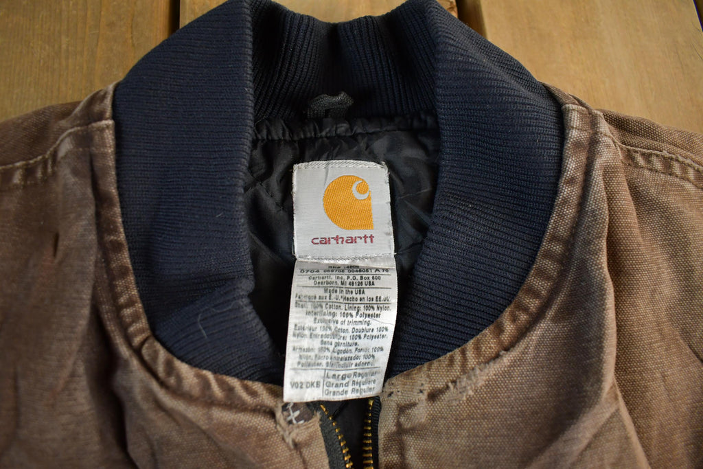 Vintage 1990s Distressed Carhartt Quilt Lined Jacket Vest Mens Large