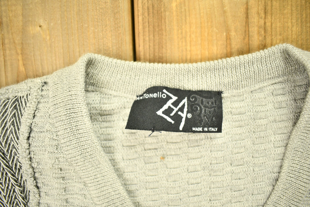 Vintage 1990s AnTonello Knitted V-neck Sweater /
