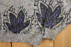 Vintage 1990s London Fog Leaf pattern Knit Crewneck Sweater / 90s Crewneck / Made In USA / Preppy