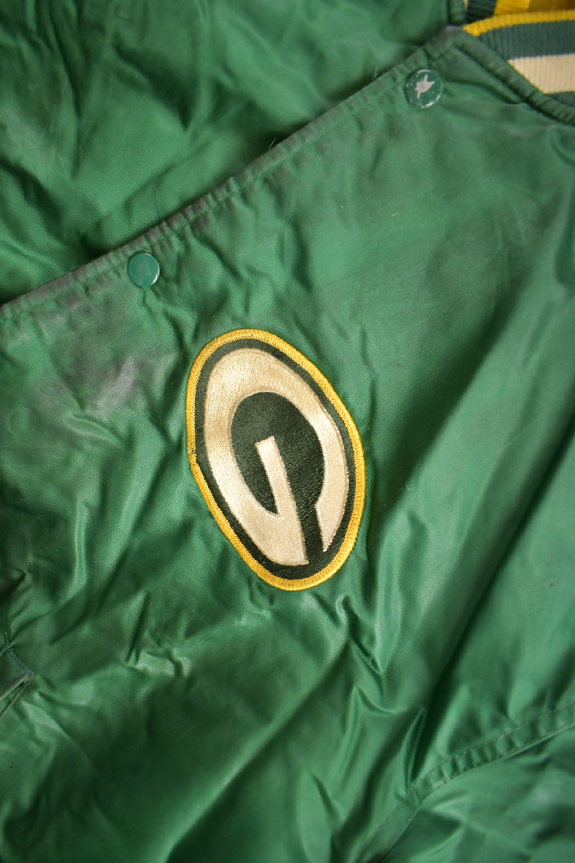 Vintage 1980s Green Bay Packers NFL Satin Starter Jacket