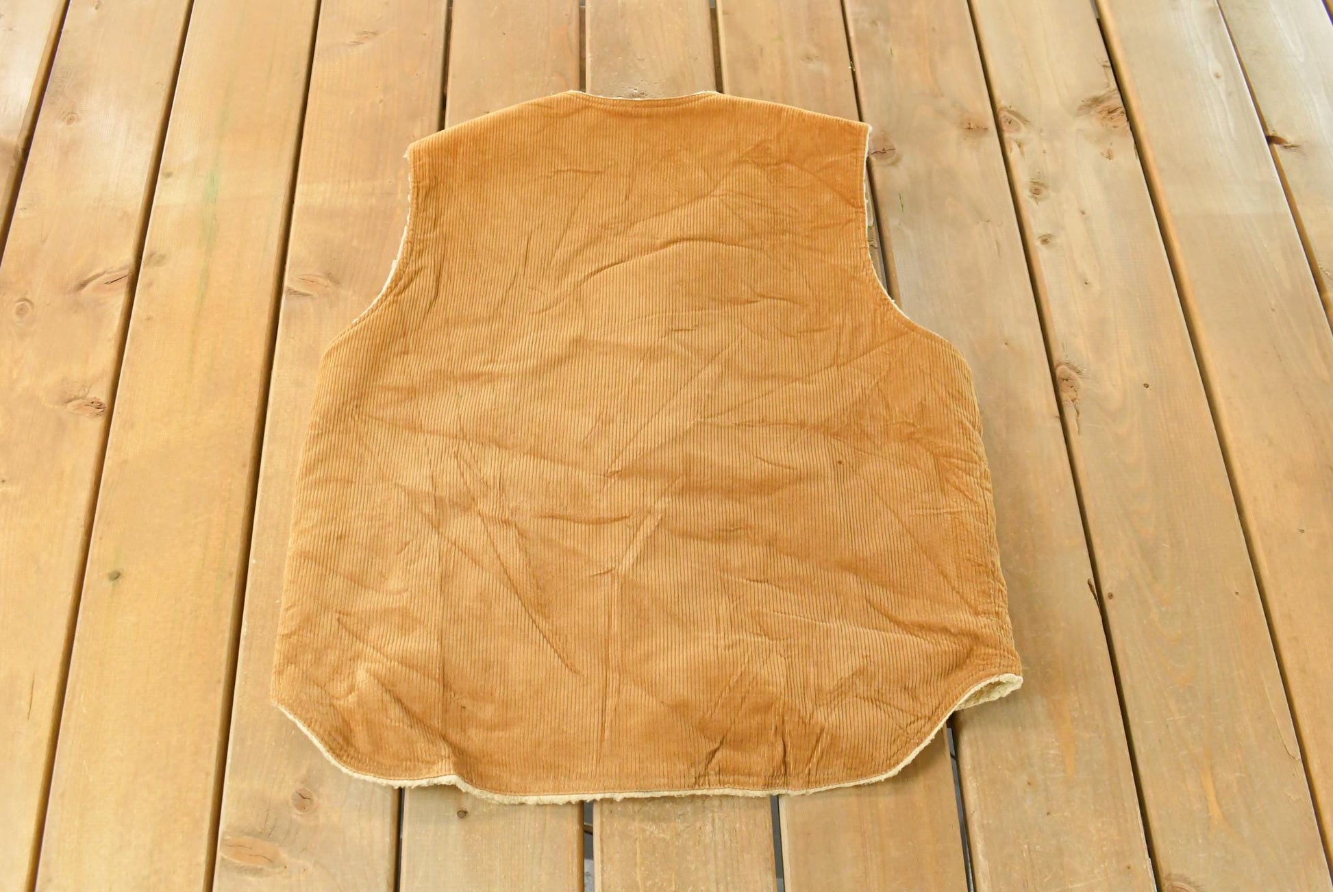 Vintage 1980s Wimen Sherpa Lined Corduroy Vest Jacket Men's Large / Vintage Vest / Outdoors / True Vintage