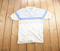 Vintage 1980s Blank Striped Button Up Golf Shirt