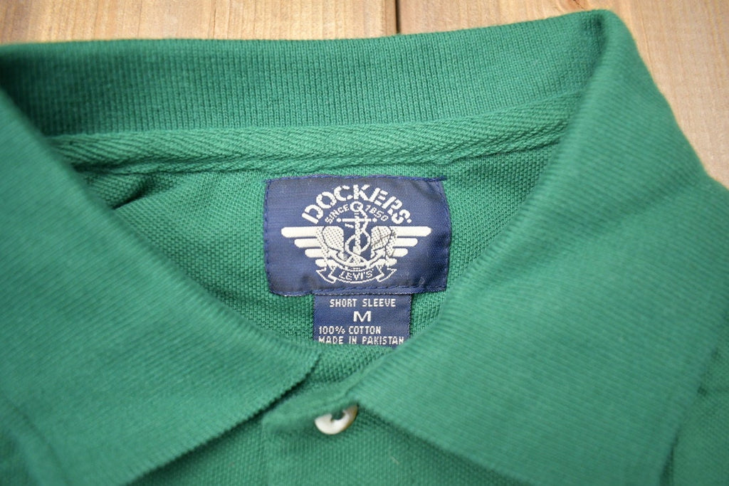 Vintage 1990s Dockers Green Polo Button Up Shirt  Plain Shirt  Casual Shirt  Formal Shirt