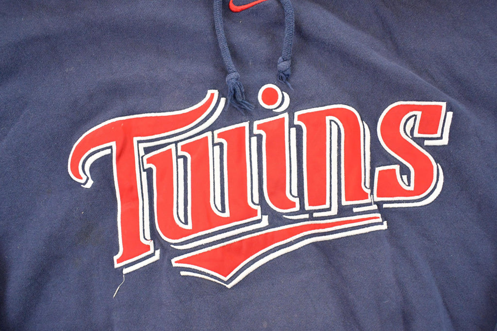 Vintage Y2K Nike Minnesota Twins MLB Embroidered Hooded Sweatshirt Men's L