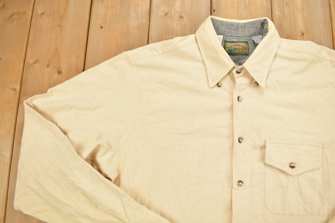 Vintage 1990s North Trail Trading CoBeige Button Up Shirt