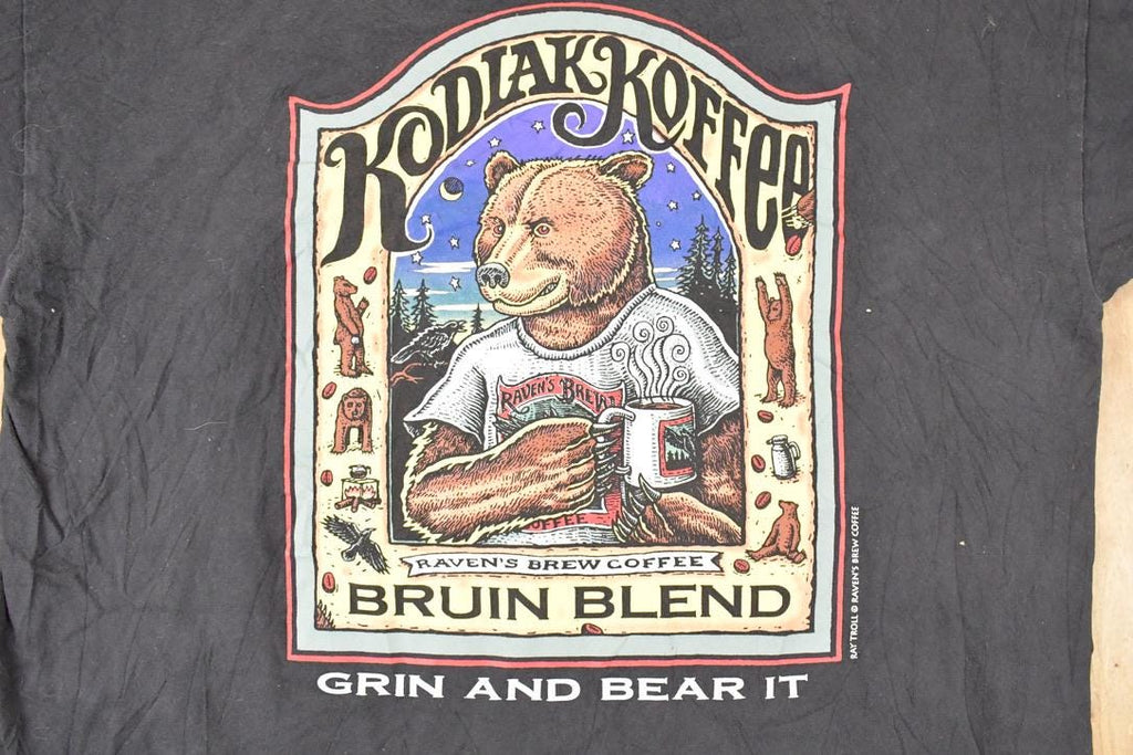 Vintage 1990s Kodiak Coffee Big Bear Souvenir Travel T-Shirt Men's XL