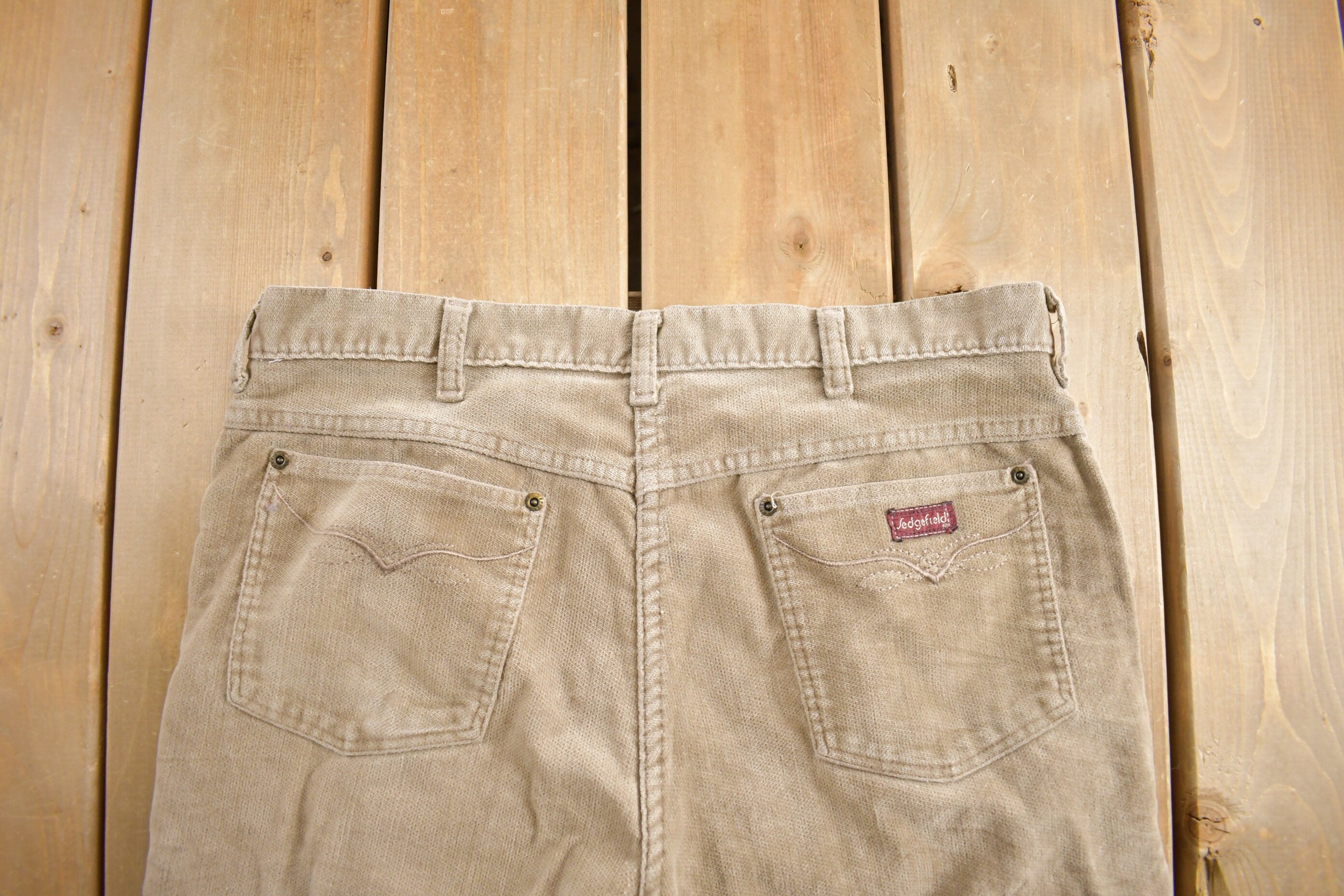 Vintage 1990s Sedgefield Beige Canvas Pants Size 36x34