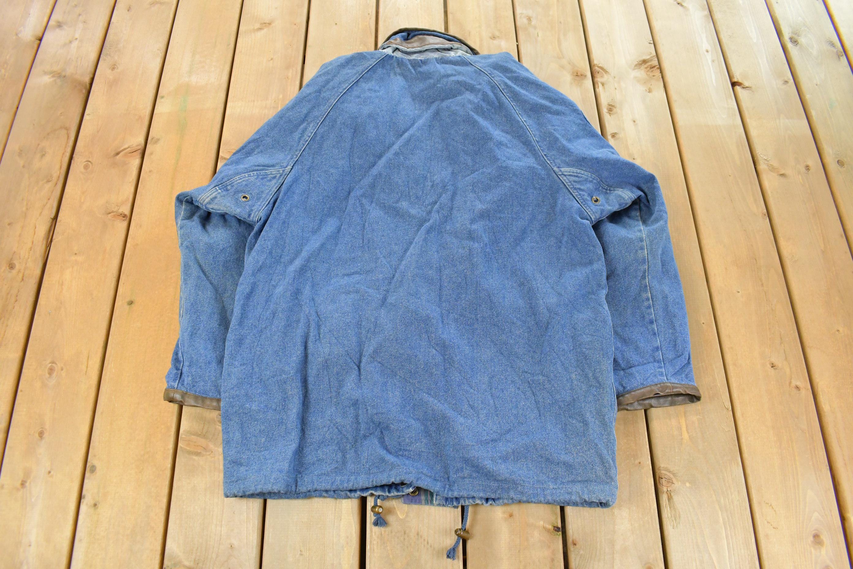 Vintage 1990s Climate Zone Denim Jean Chore Coat Women's Medium
