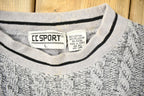 Vintage 1990s CC Sport 3D Cable Knit Grey Crewneck Sweater