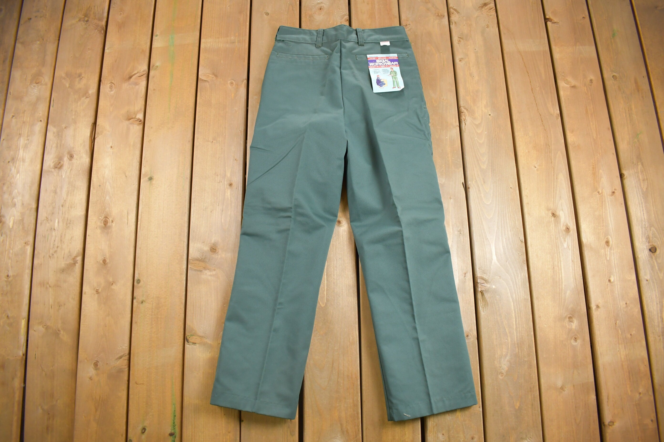 Deadstock Vintage 1980s Signal Workwear Lined Pleated Trousers Size 29 x 28