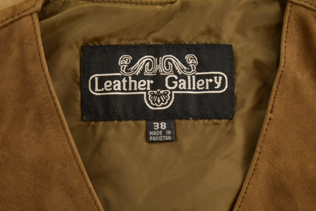 Vintage 1990s Leather Gallery Leather Western Vest