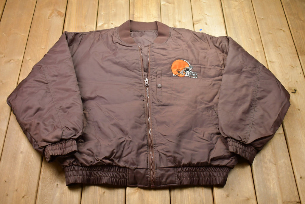 Vintage 1990s Pro Player Cleveland Browns Embroidered Reversible Bomber