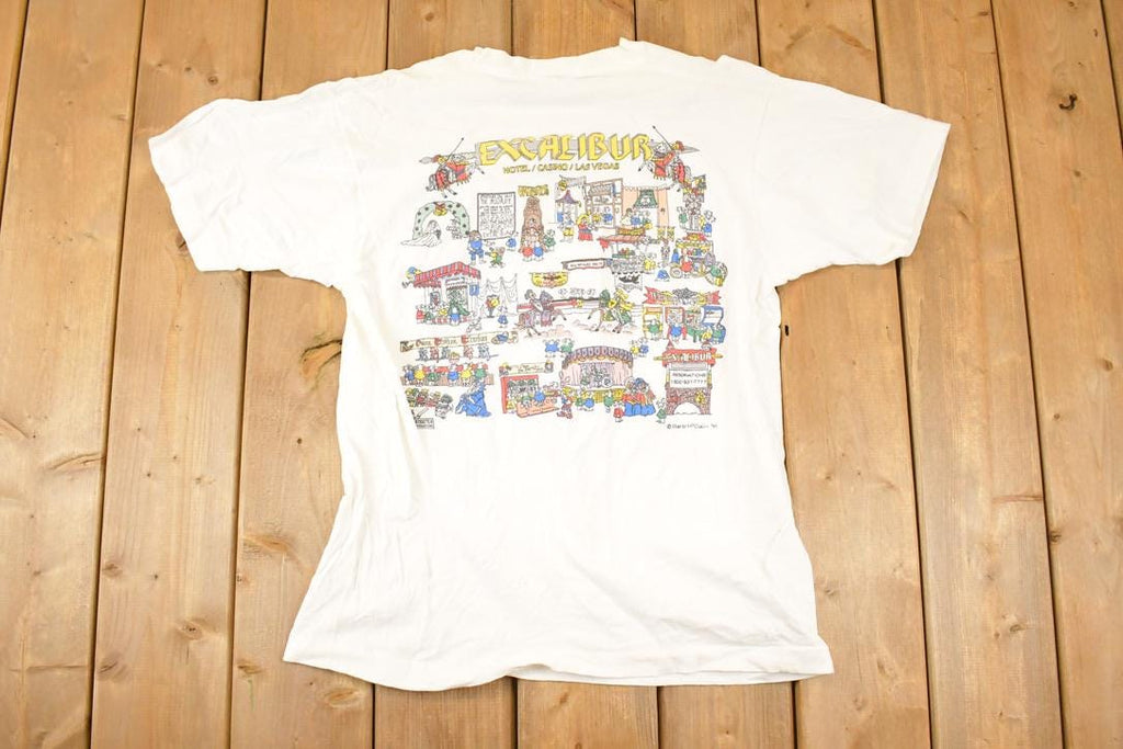 Vintage 1990s Excalibur Casino Las Vegas Souvenir Travel T-Shirt Men's M  Destination Shirt  90s Single Stitch Graphic Tee  Made in USA