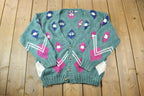 Vintage 1990s Casual Clothing Co Knit Pattern Cardigan Sweater